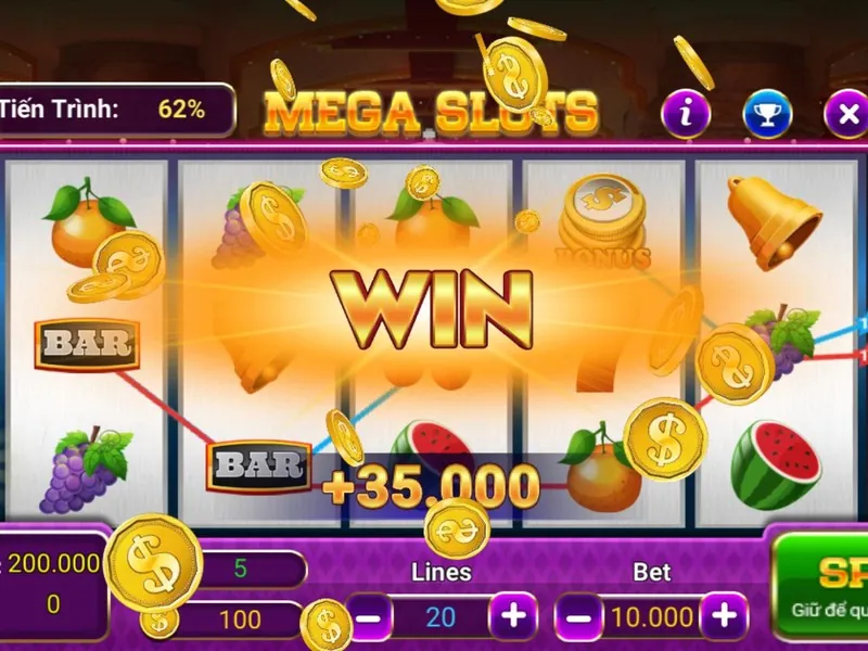 Một ván Blackjack thắng với tiền cược và chip