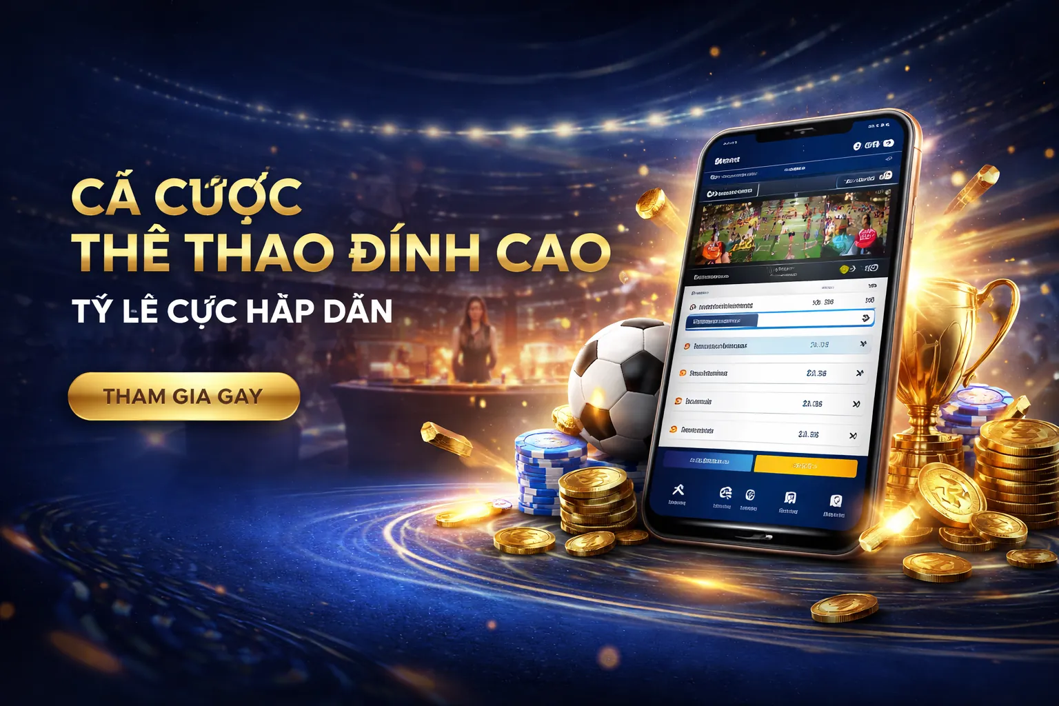 Sân vận động bóng đá với khán giả cuồng nhiệt, thể hiện tinh thần cá cược thể thao 999ok